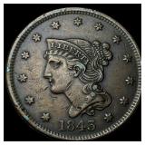 1843 Braided Hair Large Cent LIGHTLY CIRCULATED
