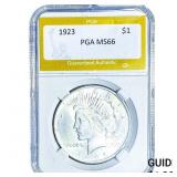 1923 Silver Peace Dollar PGA MS66