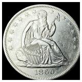 1860-O Silver Half Dollar CLOSELY UNCIRCULATED