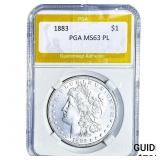 1883 Morgan Silver Dollar PGA MS63 PL