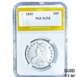1826 Capped Bust Half Dollar PGA AU58