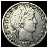 1908-D Silver Barber Half Dollar CLOSELY UNCIRCULA