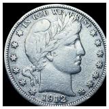 1912-S Silver Barber Half Dollar LIGHTLY  CIRCULA