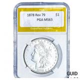 1878 Rev 79 Morgan Silver Dollar PGA MS63