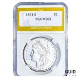 1891-S Morgan Silver Dollar PGA MS63