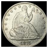 1875 Seated Liberty Half Dollar NEARLY UNCIRCULATE