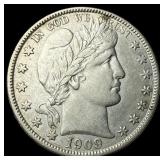 1909-O Silver Barber Half Dollar CLOSELY UNCIRCULA