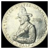 1920 Silver Pilgrim Tercentenary Half Dollar LIGHT