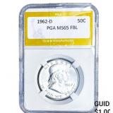 1962-D Franklin Half Dollar PGA MS65 FBL