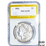 1901 Morgan Silver Dollar PGA AU58