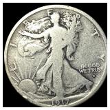 1917-D Silver Walking Liberty Half Dollar NICELY C