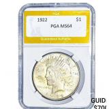 1922 Silver Peace Dollar PGA MS64