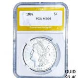 1892 Morgan Silver Dollar PGA MS64