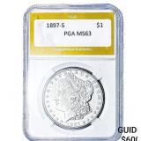 1897-S Morgan Silver Dollar PGA MS63