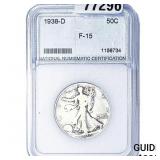 1398-D Walking Liberty Half Dollar NNC F15
