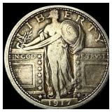 1917-D Silver Standing Liberty Quarter LIGHTLY CIR