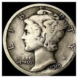 1919-D Silver Mercury Dime LIGHTLY CIRCULATED