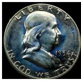 1954-S Silver Half Dollar Franklin GEM PROOF