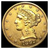 1897-S Liberty Head Half Eagle $5 Gold  CLOSELY U