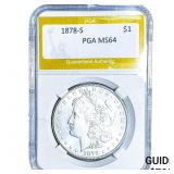 1878-S Morgan Silver Dollar PGA MS64