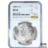 1880-S Morgan Silver Dollar NGC MS64