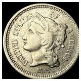 1867 Nickel Three-Cent Piece NEARLY UNCIRCULATED