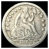 1853-O Seated Liberty Dime (Arrows) NEARLY UNCIRCU