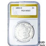 1892-O Morgan Silver Dollar PGA MS63