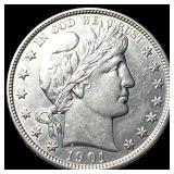1901 Silver Barber Half Dollar CLOSELY  UNCIRCULA