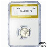 1923 Mercury Silver Dime PGA MS64 FB
