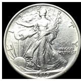 1917 Walking Liberty Half Dollar CLOSELY UNCIRCULA