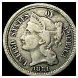 1881 Nickel Three-Cent Piece LIGHTLY CIRCULATED