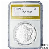 1878-S Morgan Silver Dollar PGA MS64