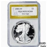 2001-W Silver Eagle PGA PR70 DCAM