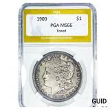 1900 Morgan Silver Dollar PGA MS66 Toned