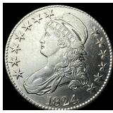 1824 Capped Bust Silver Half Dollar NICELY CIRCULA