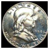 1954 Franklin Silver Half Dollar GEM PROOF