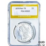 1878 Rev 79 Morgan Silver Dollar PGA MS63