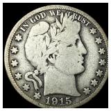 1915-S Silver Barber Half Dollar NICELY CIRCULATED