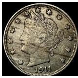 1911 Liberty Head Nickel NEARLY UNCIRCULATED