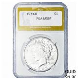 1923-D Silver Peace Dollar PGA MS64