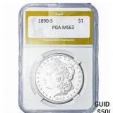 1890-S Morgan Silver Dollar PGA MS63