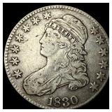 1830 Capped Bust Half Dollar NEARLY UNCIRCULATED