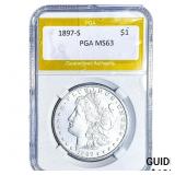 1897-S Morgan Silver Dollar PGA MS63