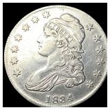 1834 Silver Capped Bust Half Dollar NEARLY  UNCIR
