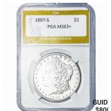 1897-S Morgan Silver Dollar PGA MS63+