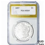 1897 Morgan Silver Dollar PGA MS64