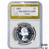 1963 Canada Silver Dollar PGA MS67 PL CAMEO