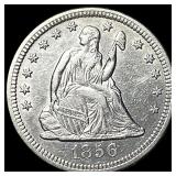 1856-O Silver Seated Liberty Quarter CLOSELY UNCIR