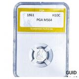 1861 Seated Liberty Half Dime PGA MS64